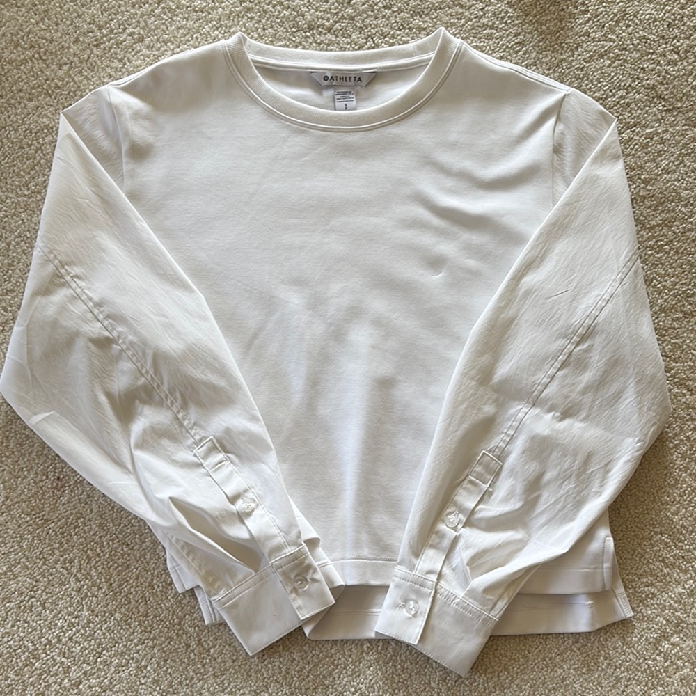 Athleta White Long Sleeve Top